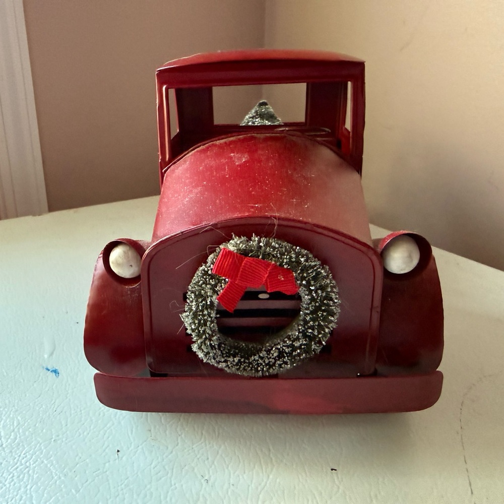 Target Red Holiday Truck with Wreath Decor